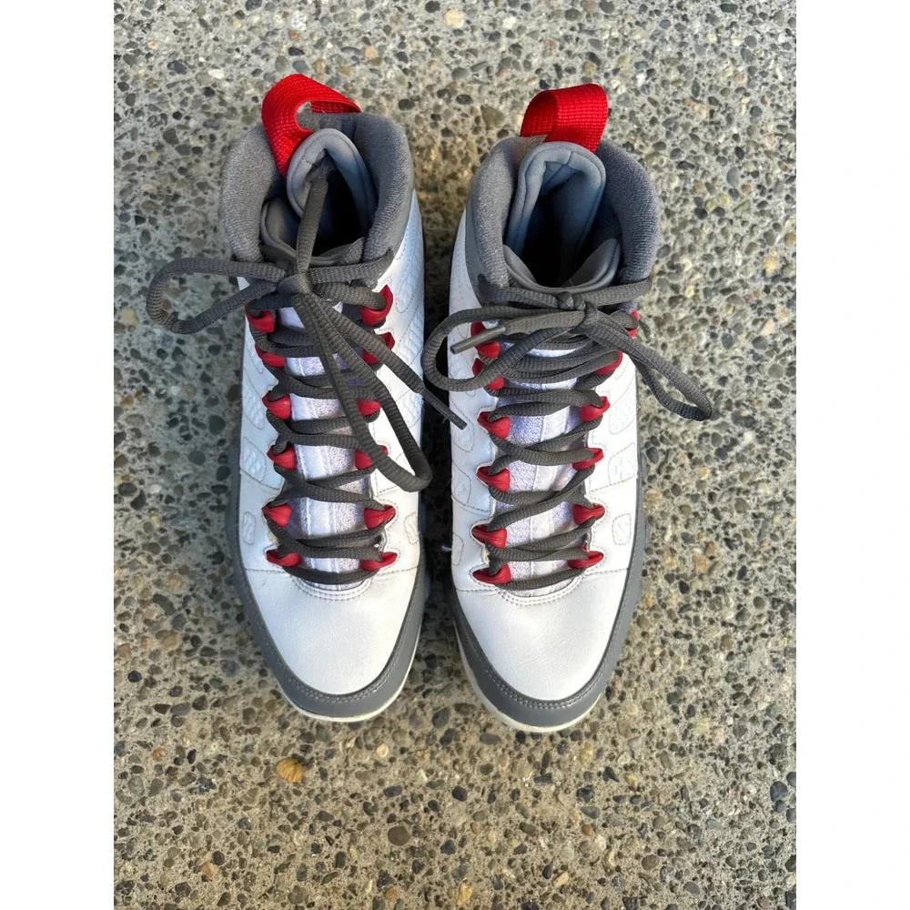 Air Jordan 9 Retro Fire Red White Cool Grey CT8019-162 Men's Size 7